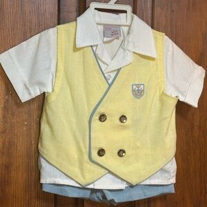 Vintage Boys 3 piece Outfit Set with Vest Wee Willie 12 Months